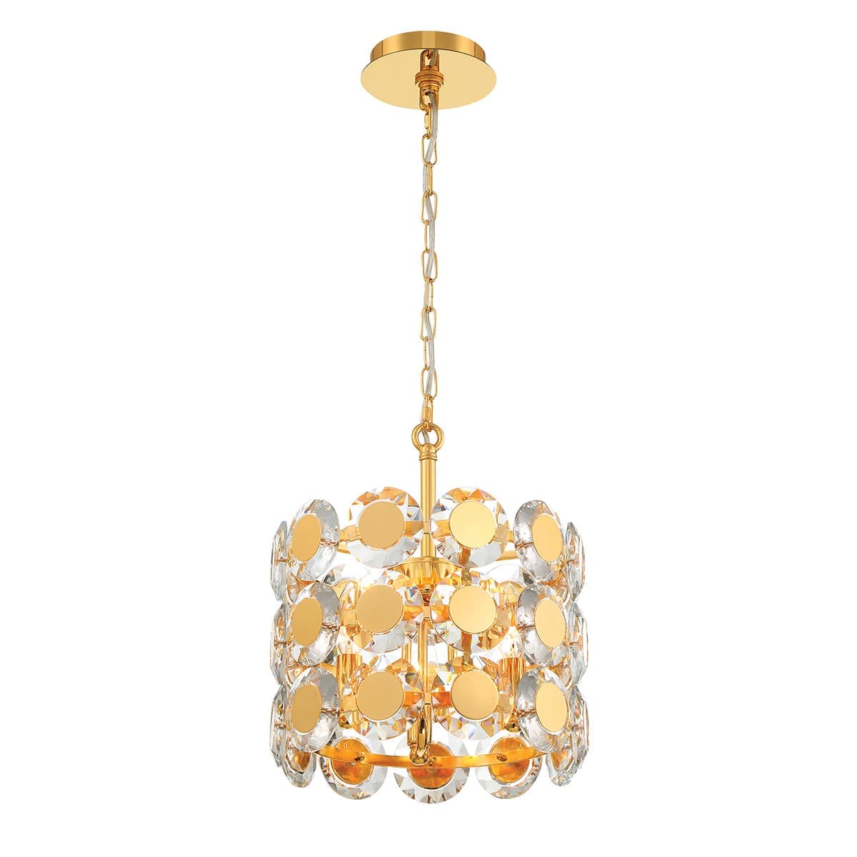 Perrene 3 Light Chandeliers In Gold — view 2