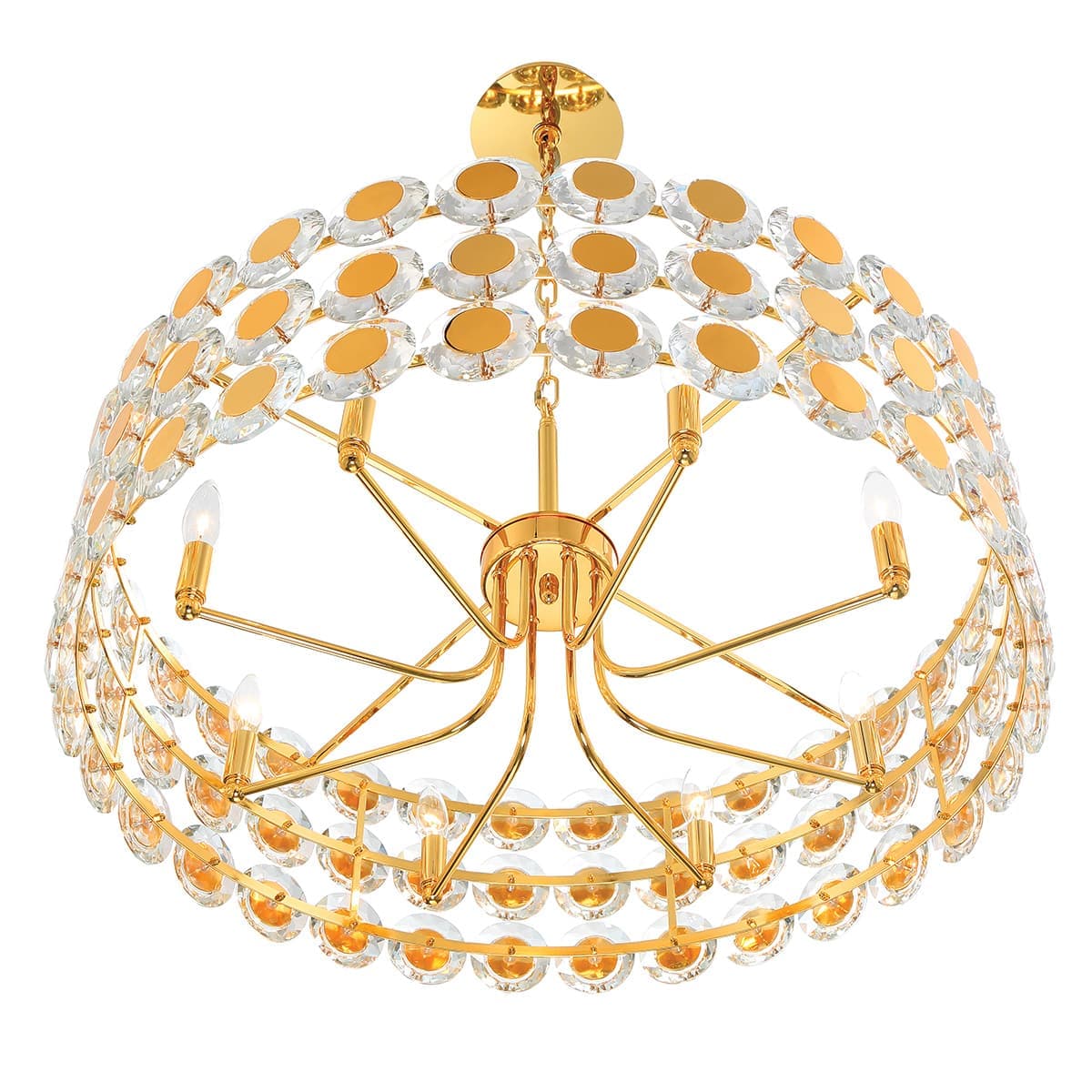 Perrene 8 Light Chandeliers In Gold — view 2