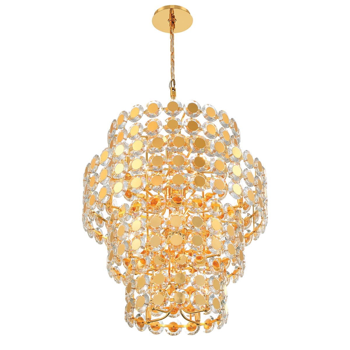 Perrene 24 Light Chandeliers In Gold — view 2