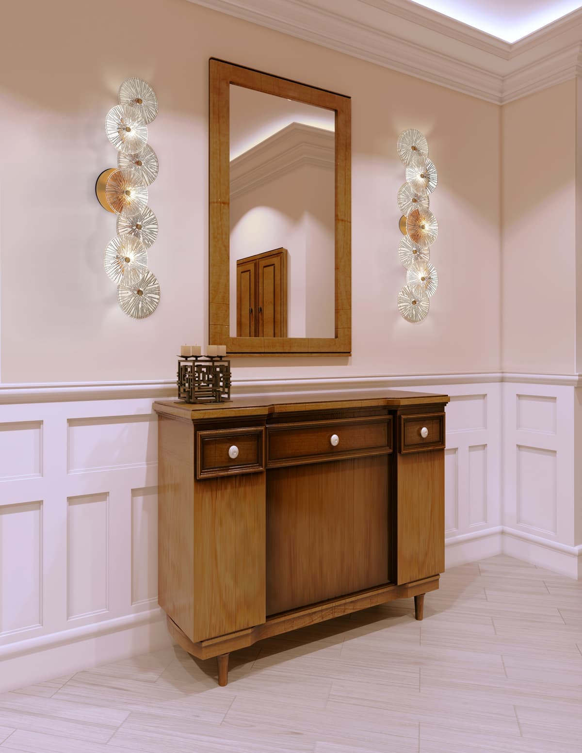 Sue-Anne 3 Light Vanity In Brass — view 4