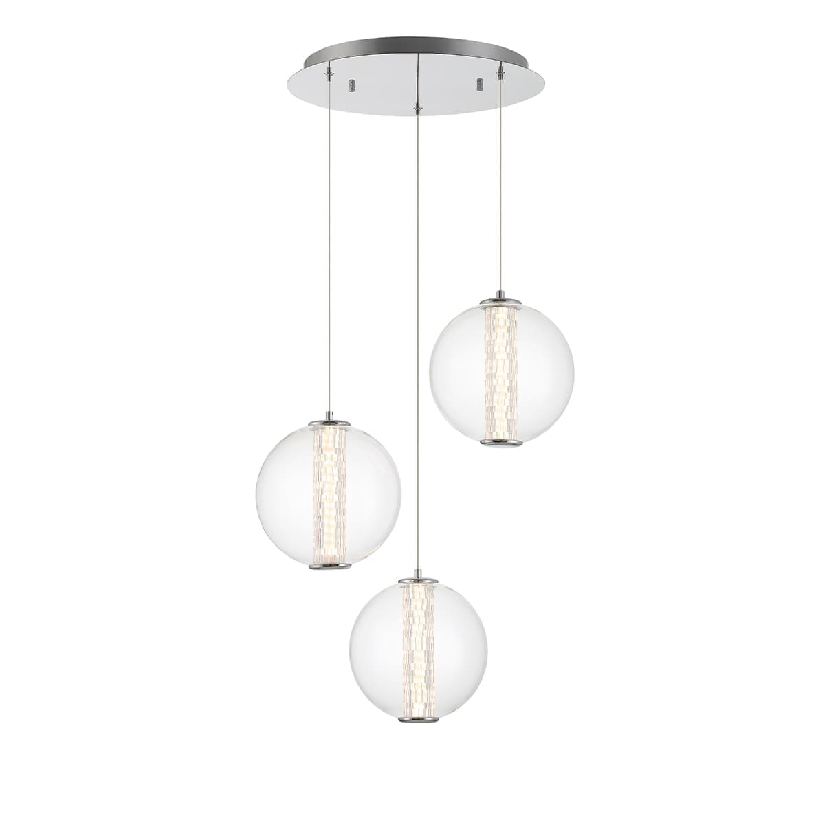 Atomo 3 Light Chandeliers In Chrome