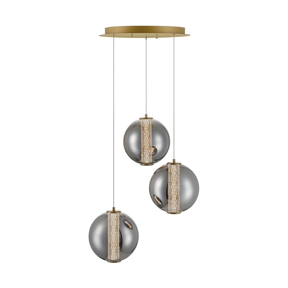 Atomo 3 Light Chandeliers In Gold — view 2