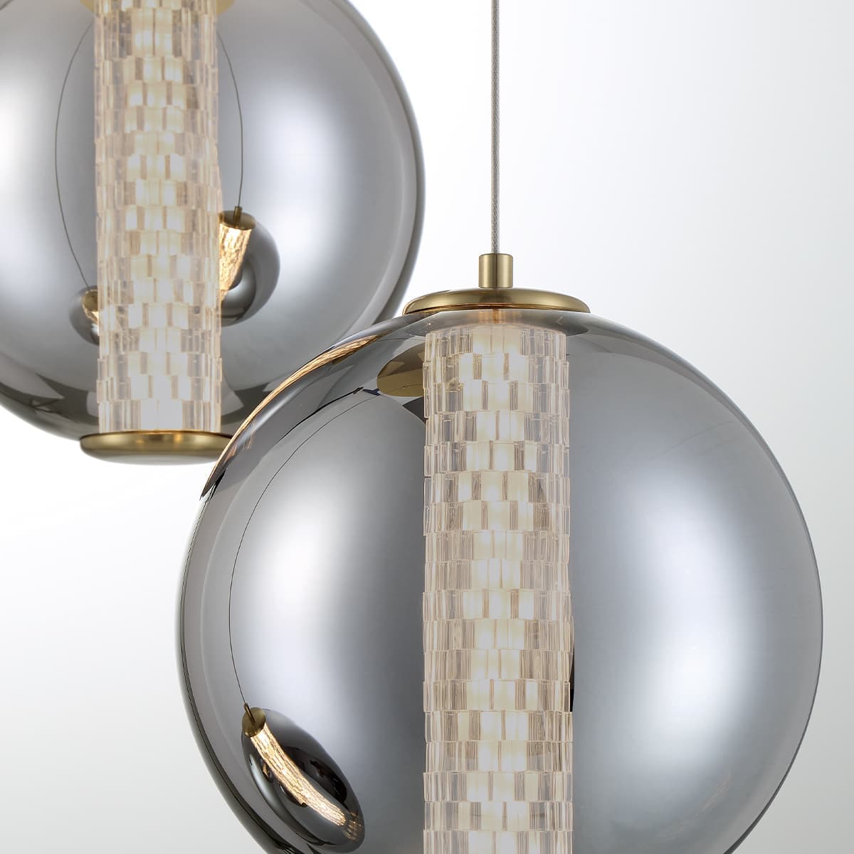 Atomo 3 Light Chandeliers In Gold — view 3