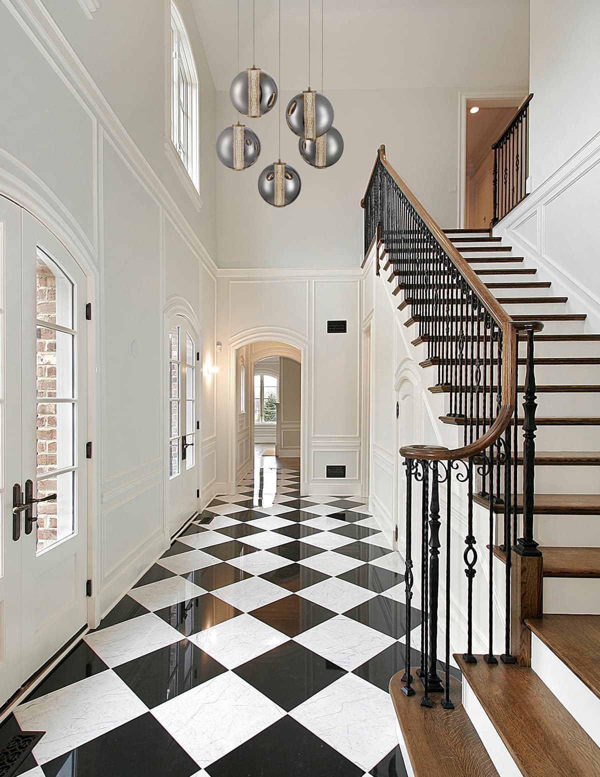 Atomo 5 Light Chandeliers In Gold — view 4