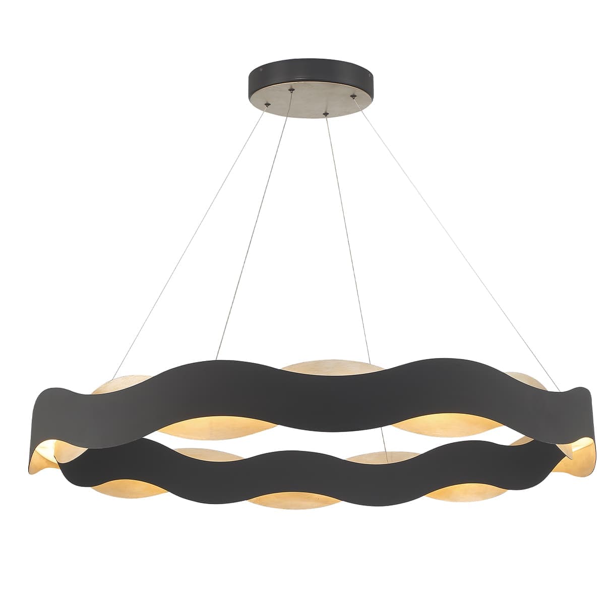 Vaughan 1 Light Chandeliers In Silver-Black — view 2