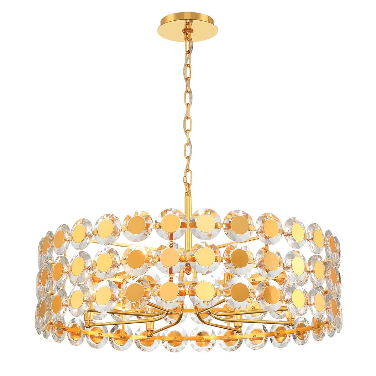 Perrene 8 Light Chandeliers In Gold