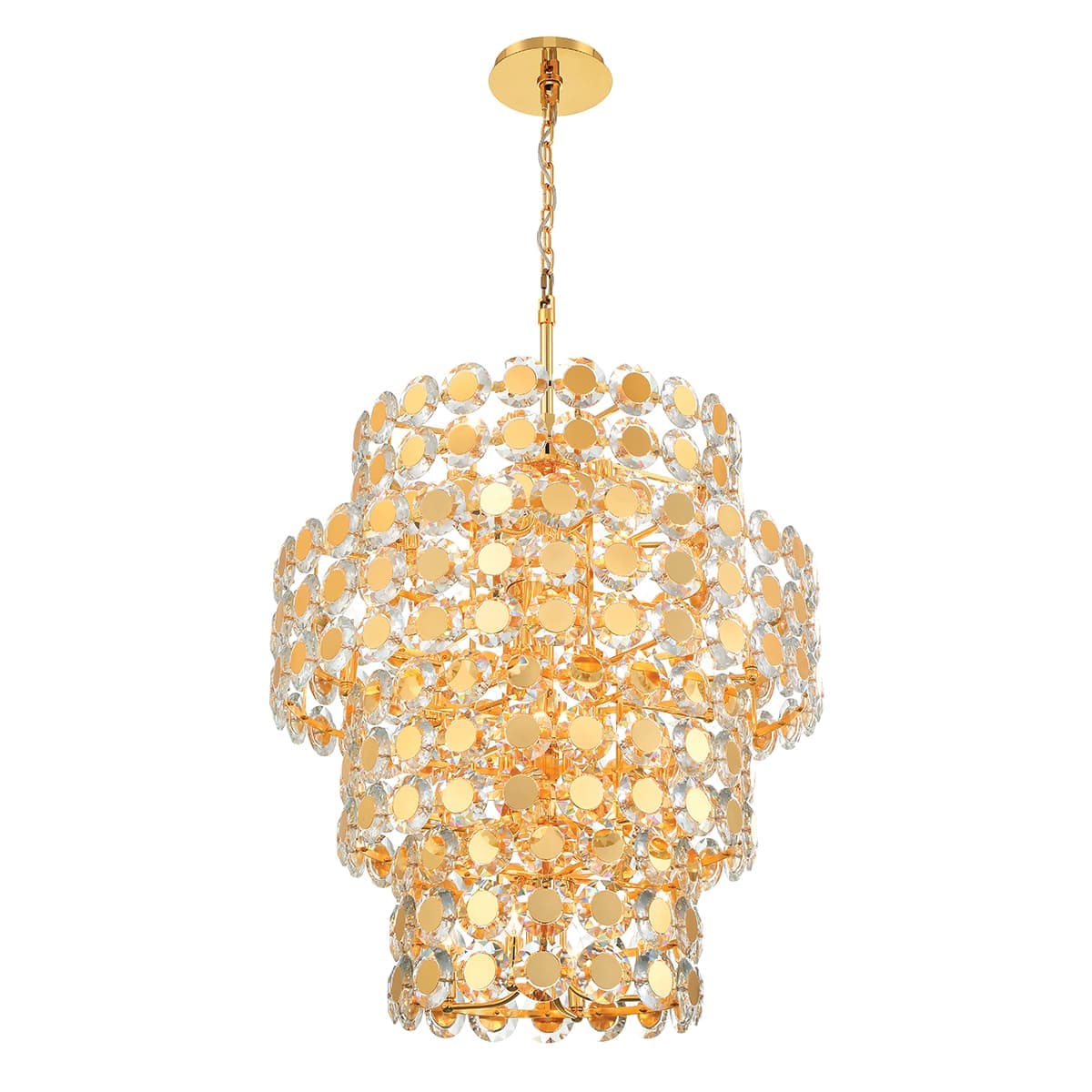 Perrene 24 Light Chandeliers In Gold